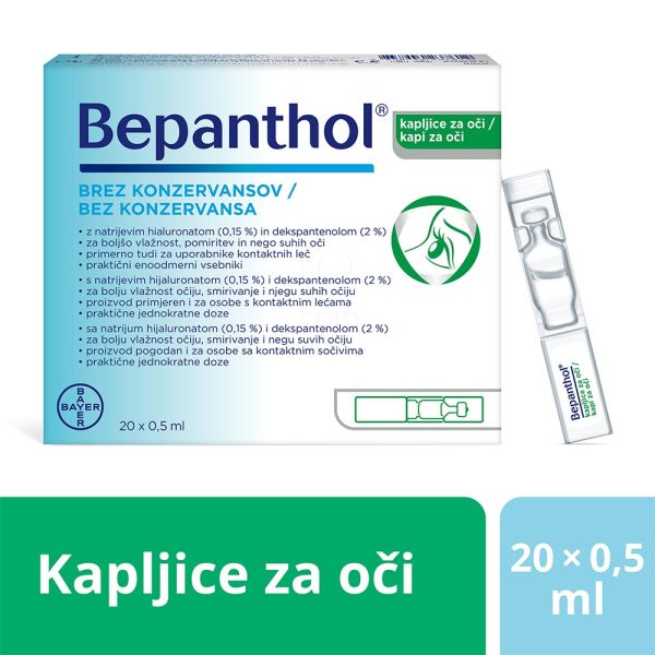 Bepanthol kapljice za oči 20 x 0,5 ml